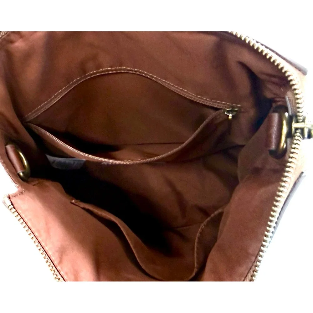 Fossil Elina Convertible Leather Backpack Shoulder Bag Brown